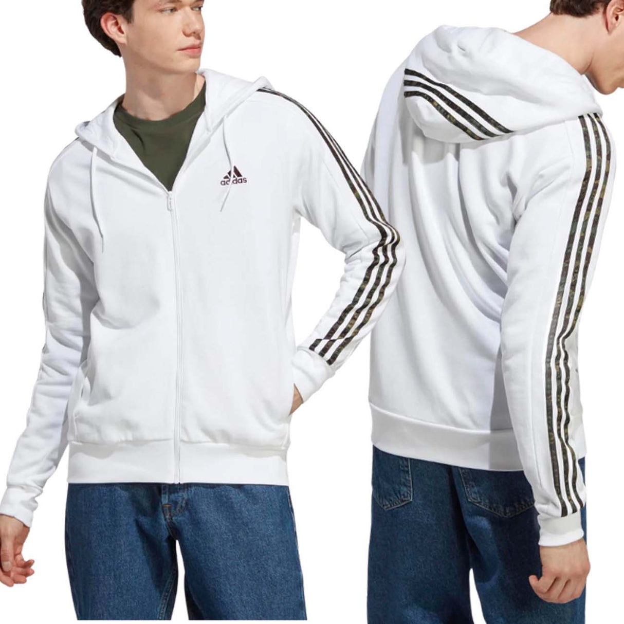 FELPA ADIDAS IC9836 ESSENTIALS ZIP COTONE GARZATO