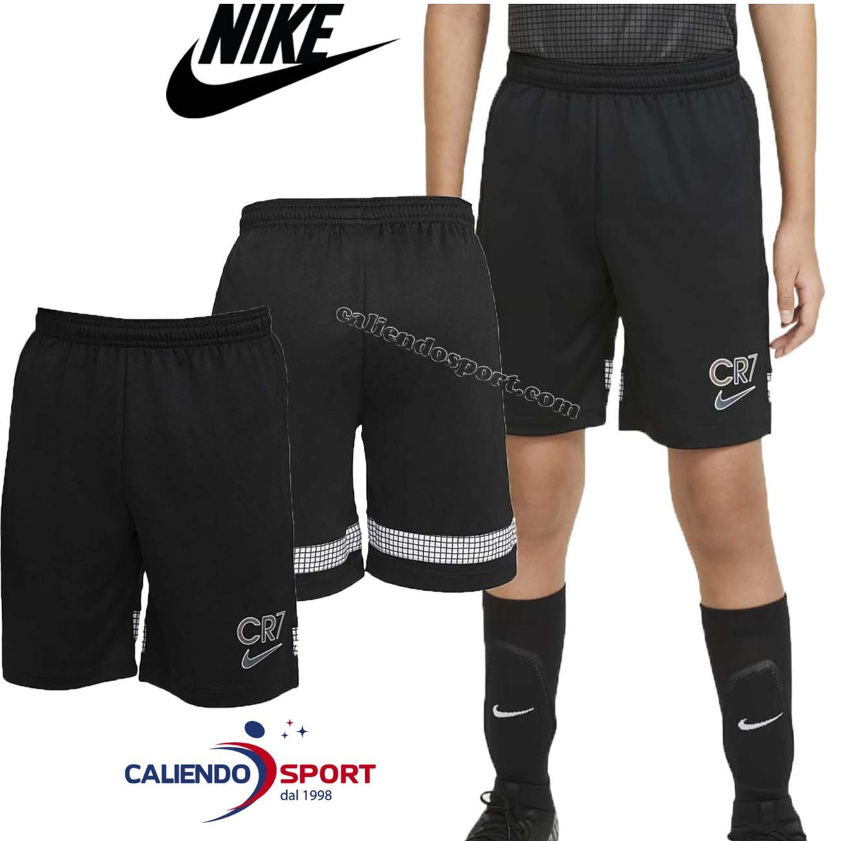 SHORT CR7 NIKE CT2974 010 GARÇON DRI-FIT