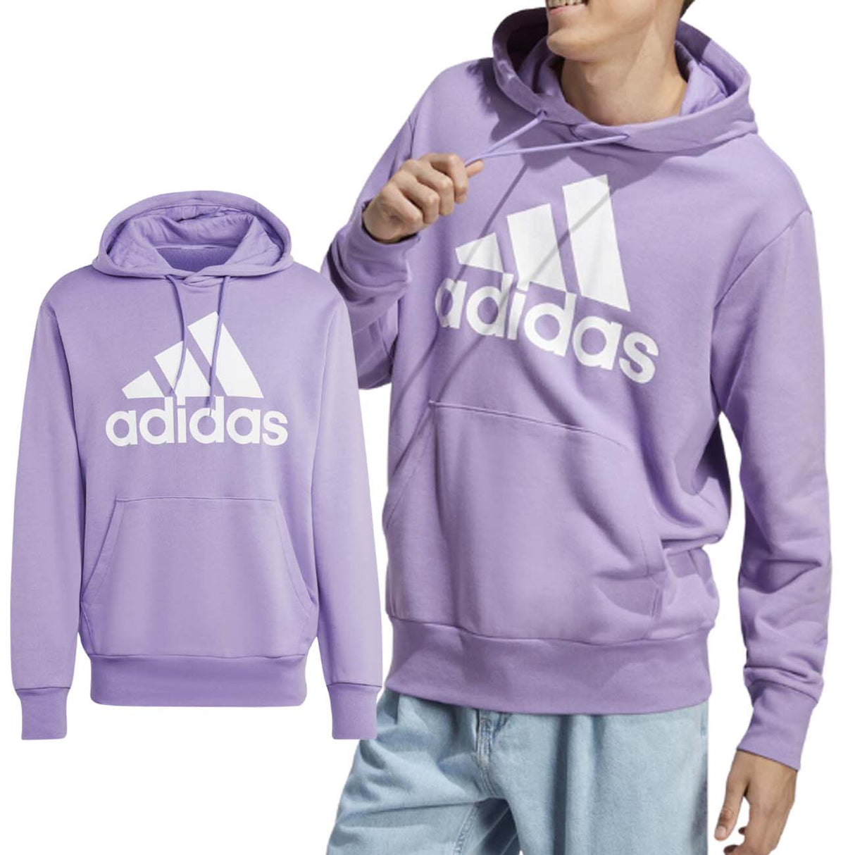 FELPA ADIDAS IC9368 CON CAPPUCCIO COTONE GARZATO VIOLA