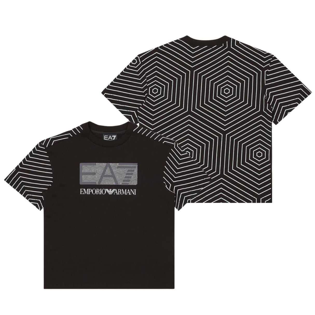 T-SHIRT RAGAZZI ARMANI EA7 E25 7B000044 UC001 NERO