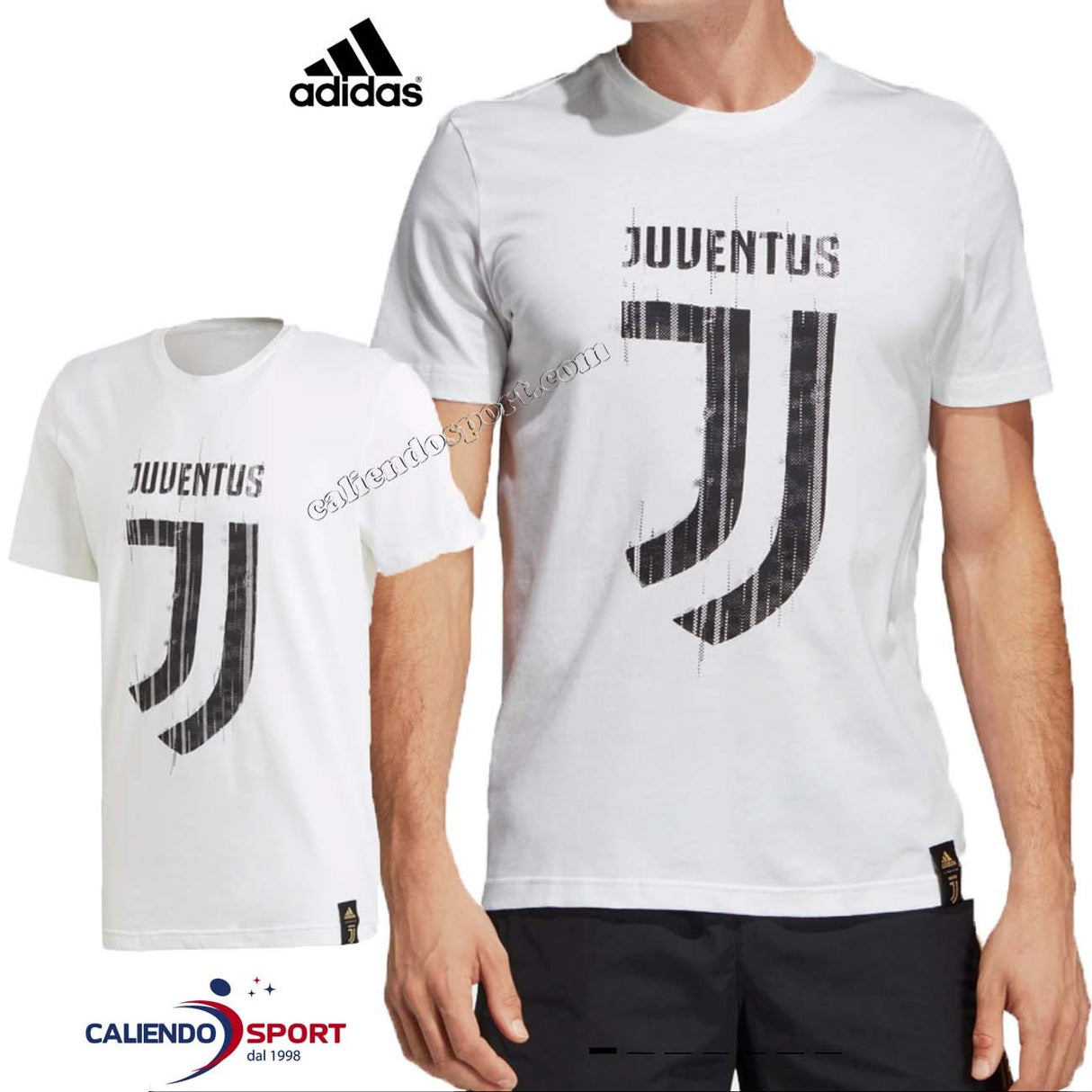 T-SHIRT JUVE ADIDAS DNA GRAPHIC DP3927 BLANC NOIR COTON