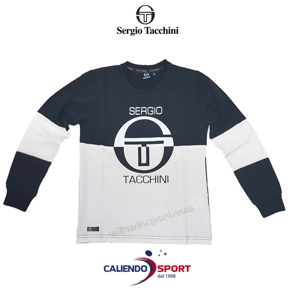T-SHIRT À MANCHES LONGUES EN COTON NOIR SERGIO TACCHINI 3031M0006T