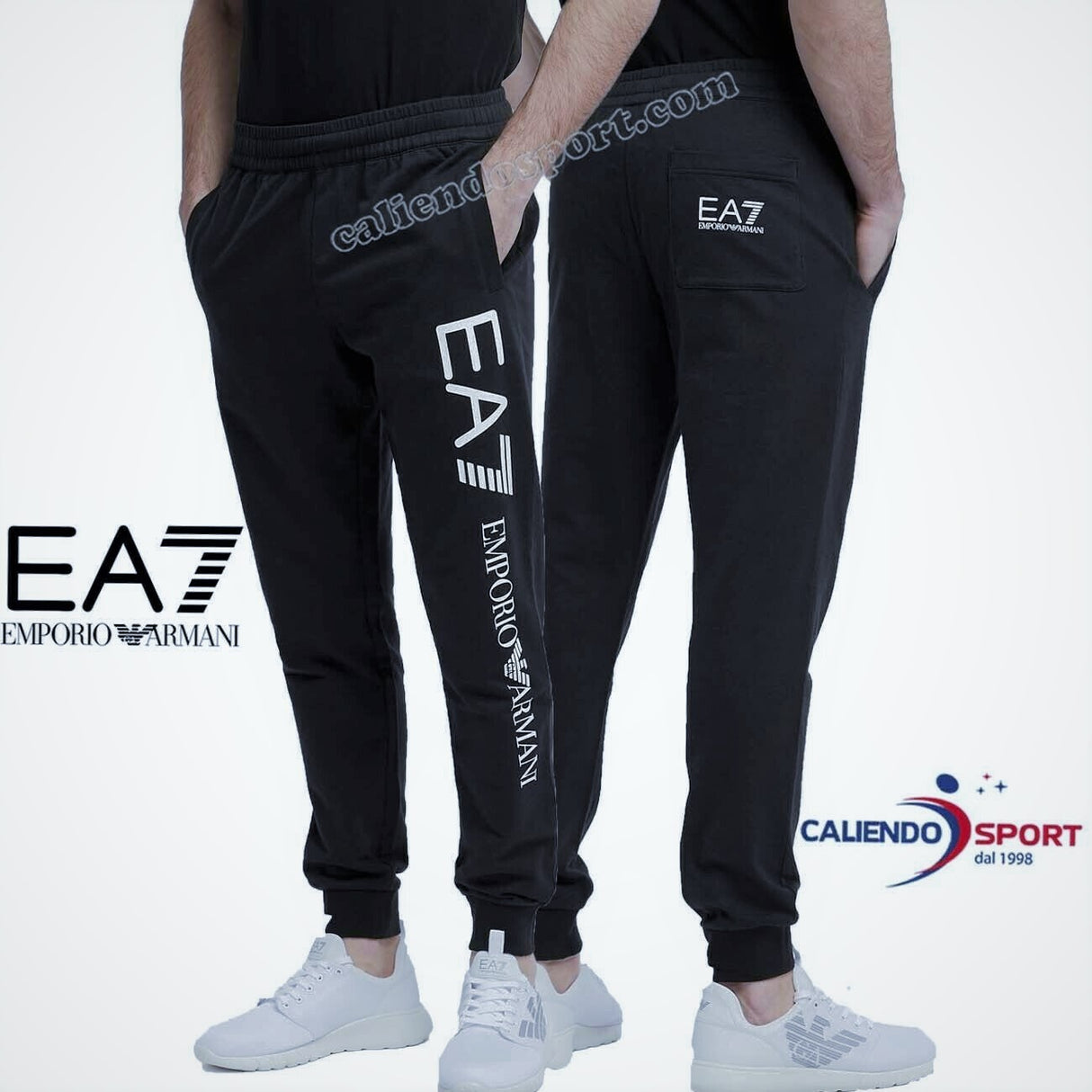 PANTALON EN COTON BLEU POUR HOMMES EMPORIO ARMANI 8NPPC1 PJ05Z