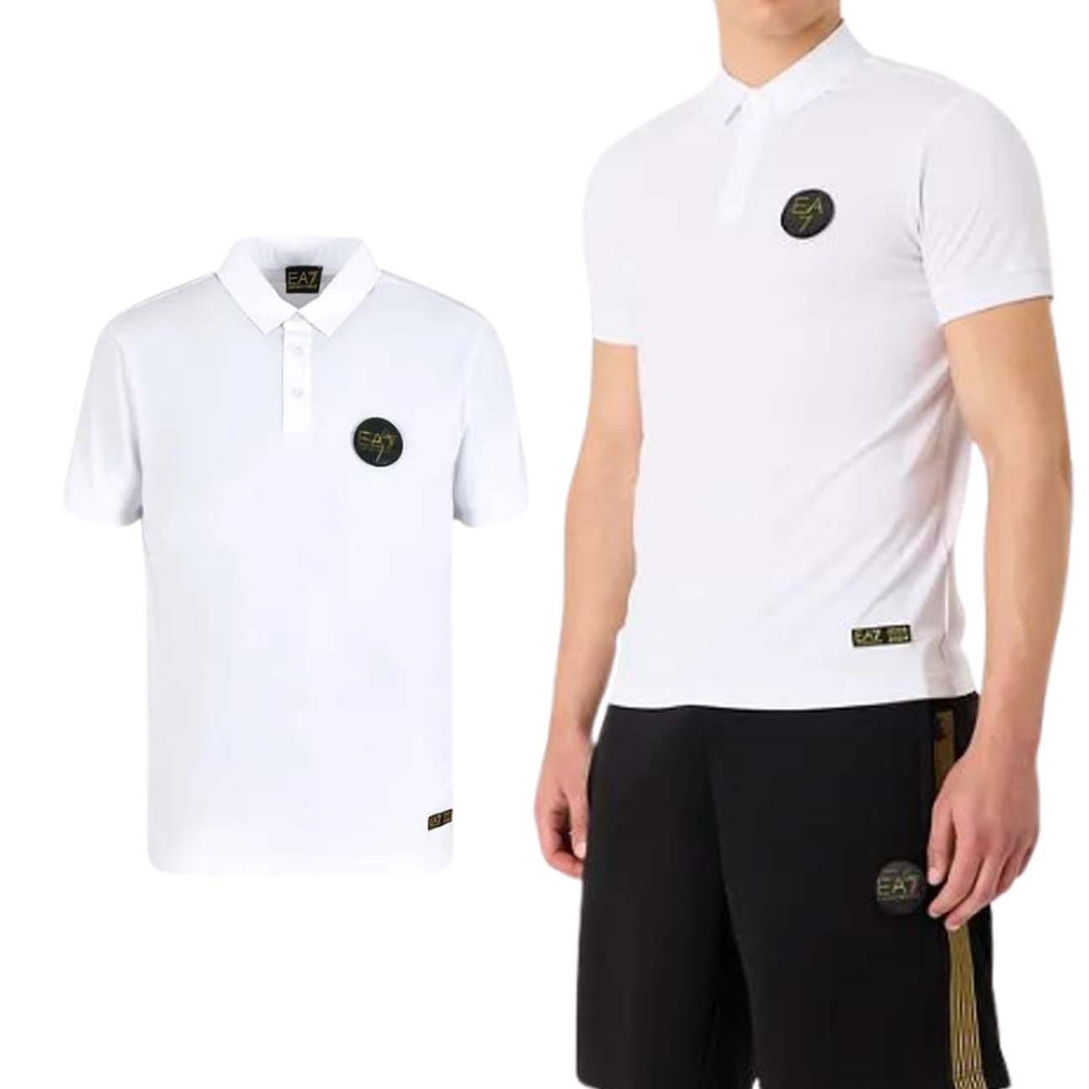POLO ARMANI EA7 E24 3DPF21 PJRGZ 1100 BIANCO VISCOSA