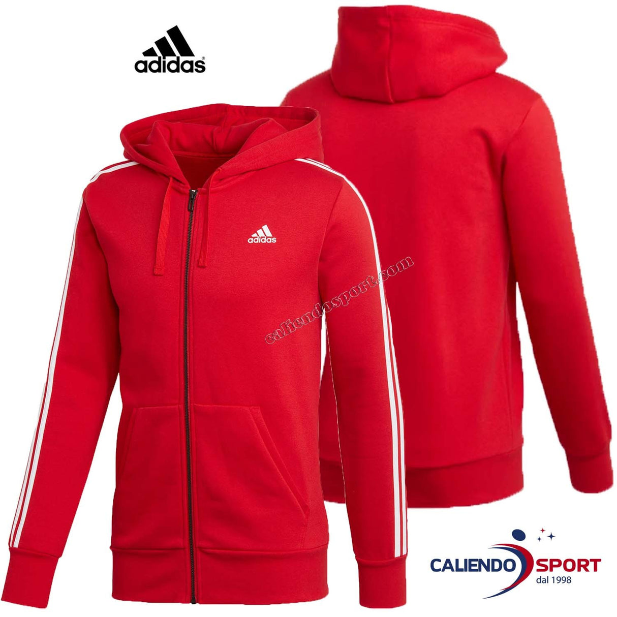 SWEAT-SHIRT À CAPUCHE EN COTON SPORT ROUGE ADIDAS POUR HOMMES CZ7357