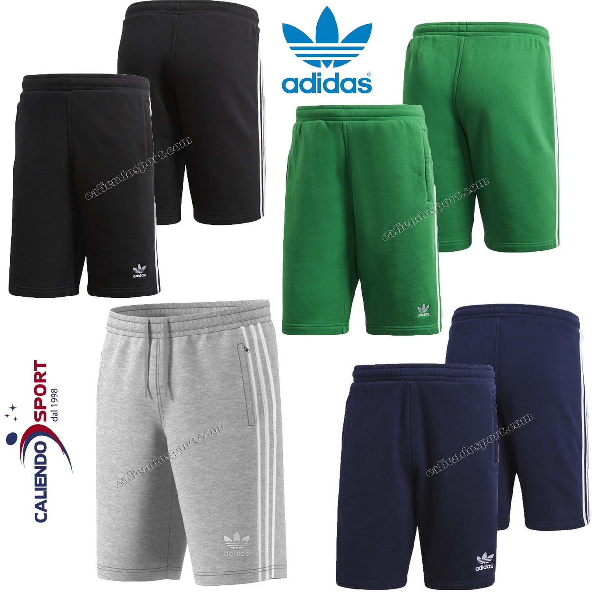 SHORT SHORTS MEN CW2980 CW2439 CY4570 CW2438 ADIDAS ORIGINALS BLACK GREEN 3 STRIPES