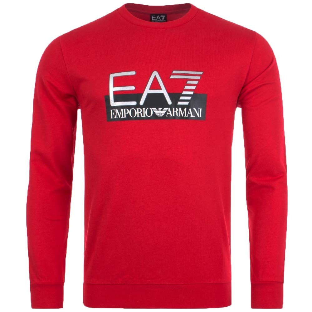 SWEAT À COL ROND ET VISABILITÉ EMPORIO ARMANI 6GPM60 PJ05Z ROUGE NOIR
