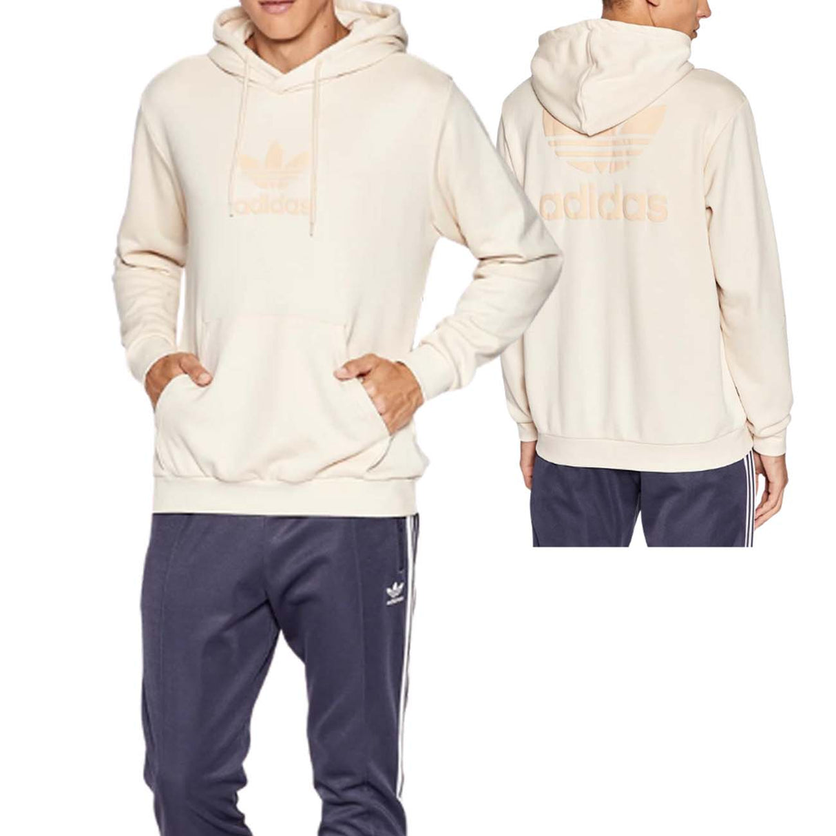 Sweat à capuche ADIDAS HK2790 TREFOIL SERIES STREET EN COTON BROSSÉ