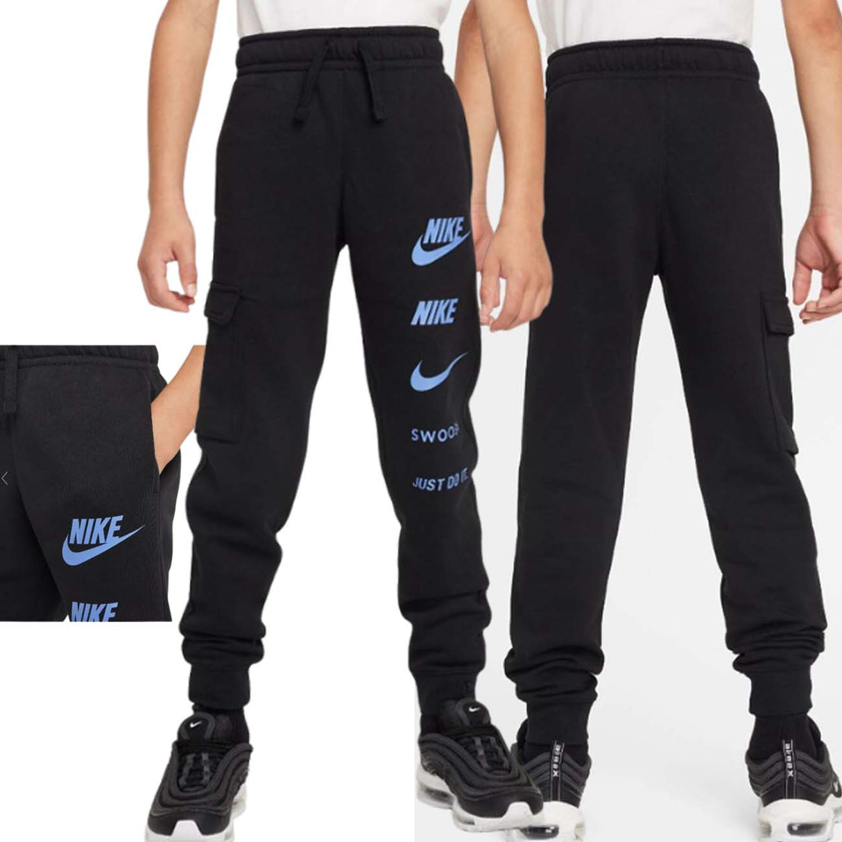 PANTALONE NIKE RAGAZZI FN7712 010 SPORTWAER COTONE FELPATO