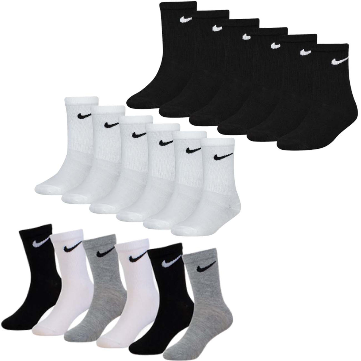 NIKE KIDS SOCKS UN0030 6 PAIRS LIGHTWEIGHT