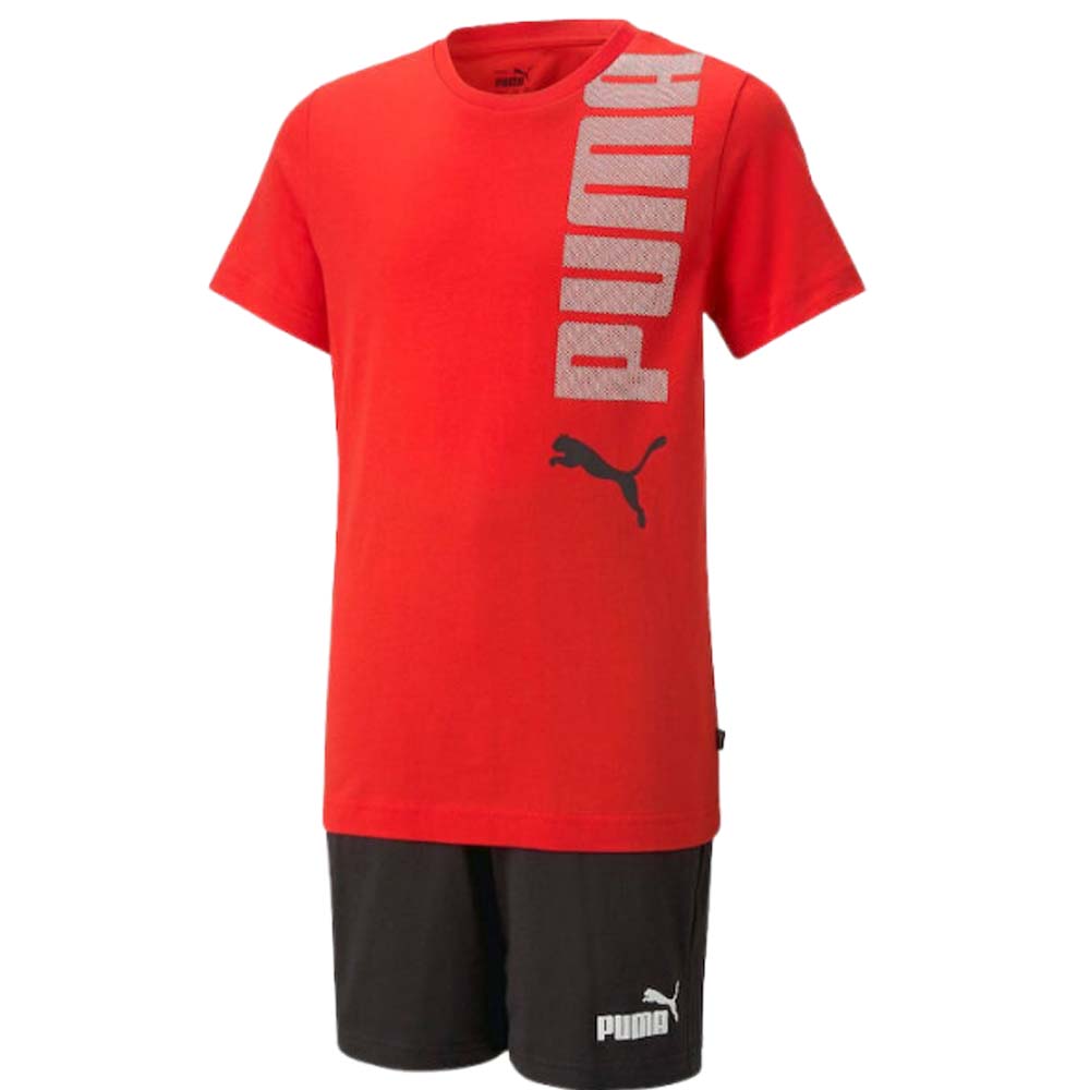COMPLETO RAGAZZI PUMA 673284 SHIRT PANTALONCINO COTONE
