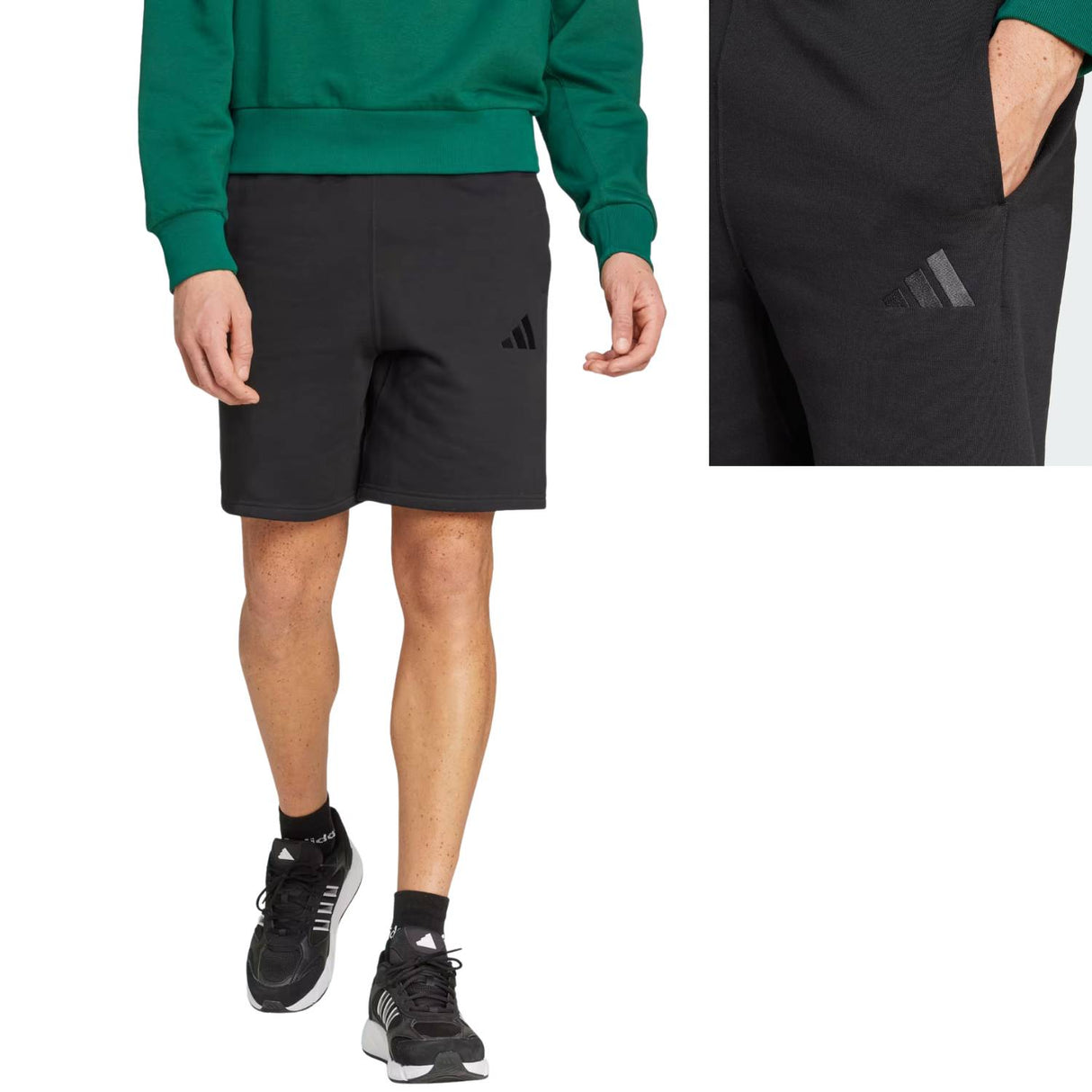 PANTALONCINO ADIDAS IX1251 COTONE NERO SPORT