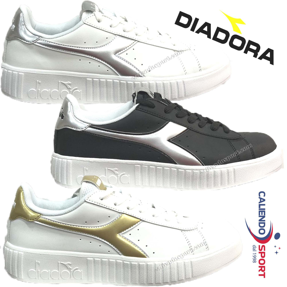 CHAUSSURES FEMMES DIADORA GAME STEP GRAPHIC 173753 C1070 C0787 C6103 BLANC ARGENT