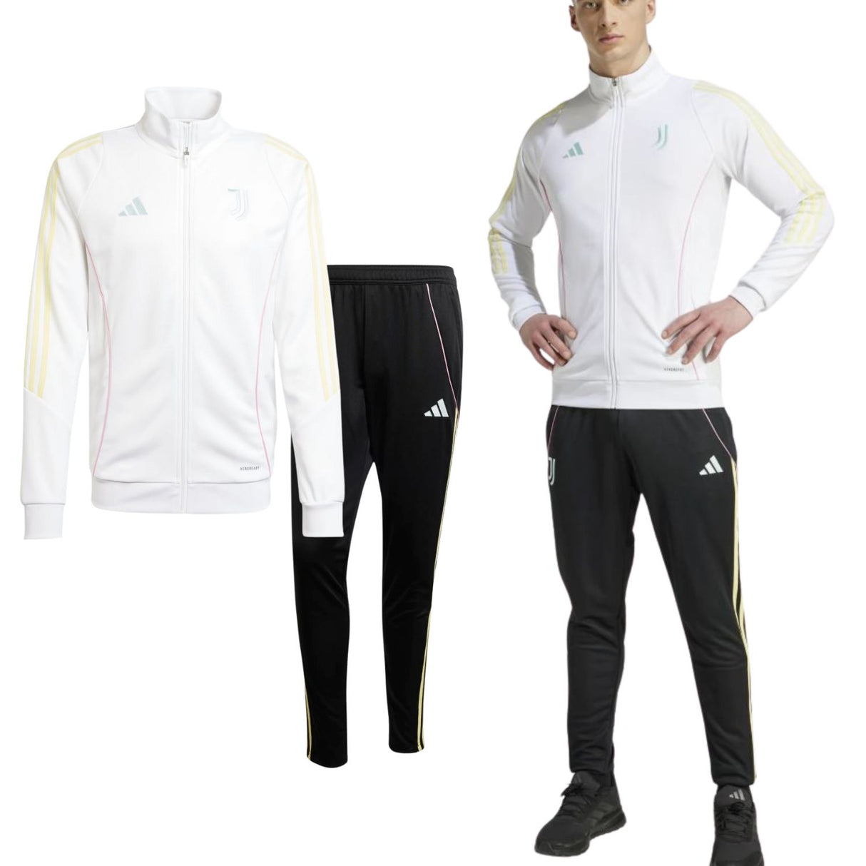 TUTA JUVE ADIDAS JN9874 ACETATO BIANCO NERO