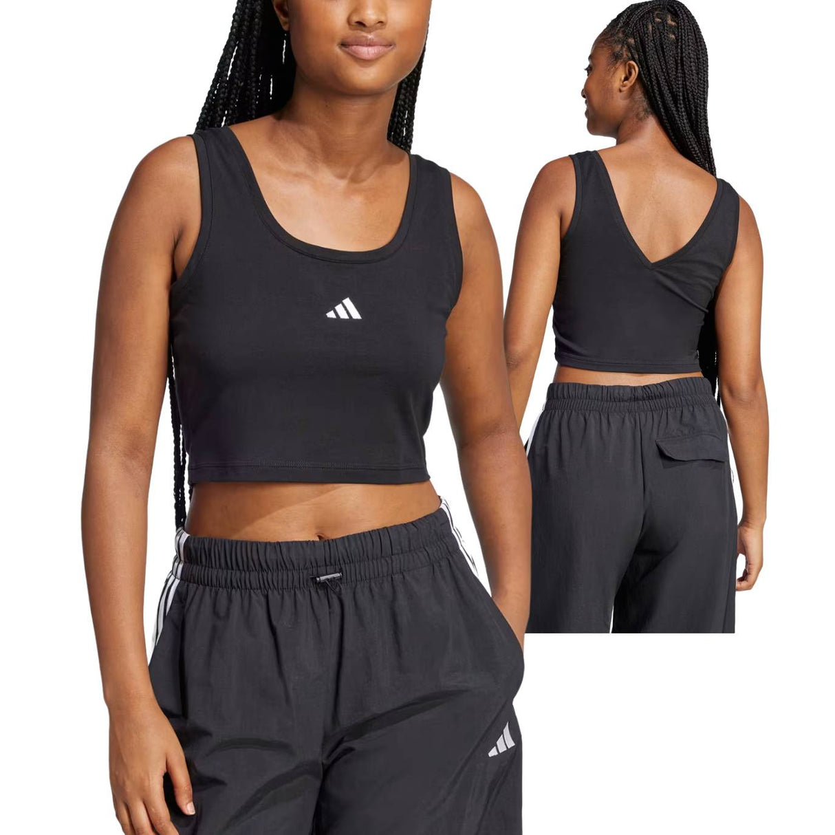 CANOTTA DONNA ADIDAS JE1321 ESSENTIALS SMALL COTONE NERO