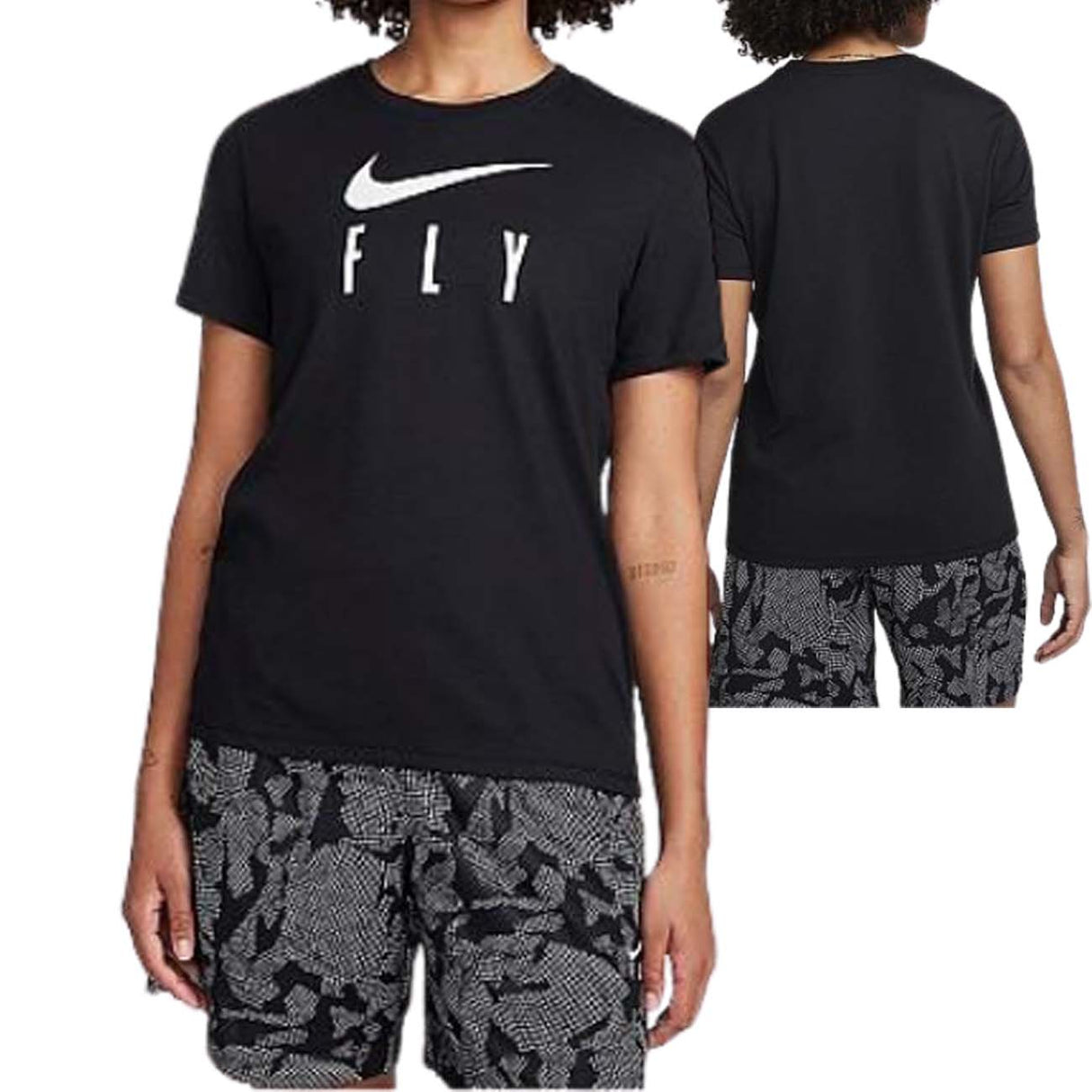 T-SHIRT DONNA NIKE FQ6606 010 SWOOSH FLY NERO