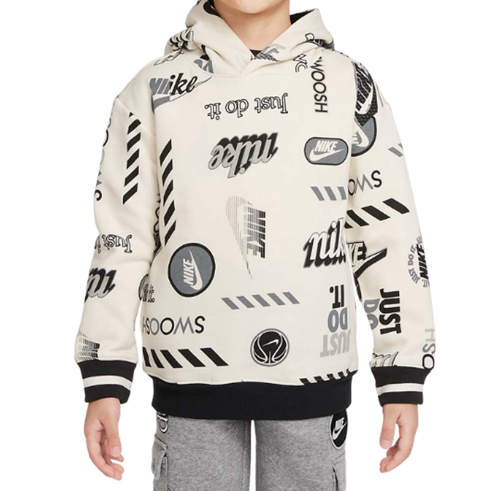 FELPA NIKE RAGAZZI 86I372 PALE IVOR COTONE FELPATO