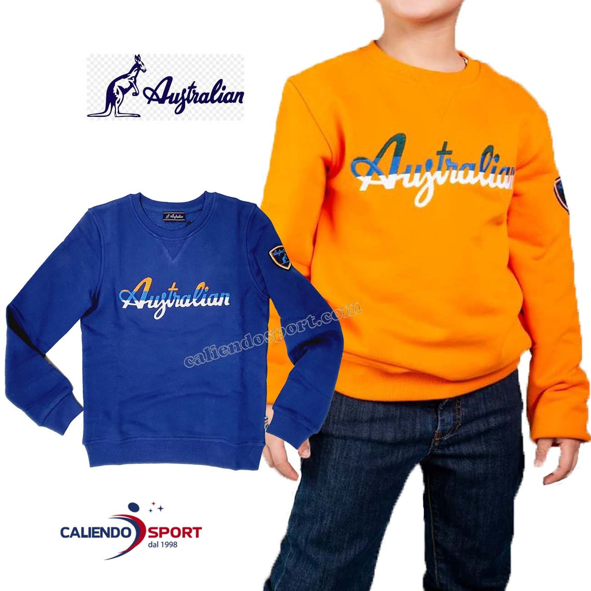 FELPA AUSTRALIAN AS0050 RAGAZZI COTONE FELPATO GRANDE STAMPA