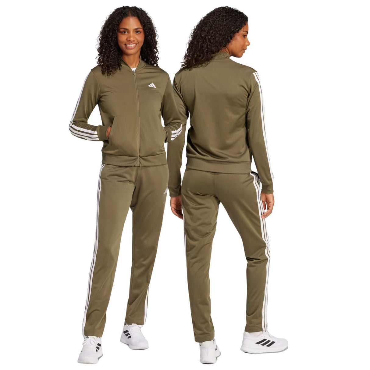 TUTA DONNA ADIDAS JC8888 ESSENTIALS 3 STRIPES ACETATO VERDE