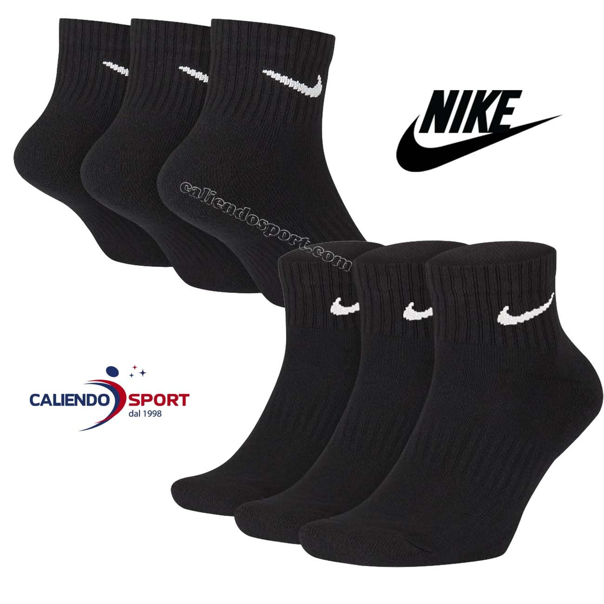 NIKE SX7667 010 EVERDAY CUSHIONED SOCKS 3 PAIRS