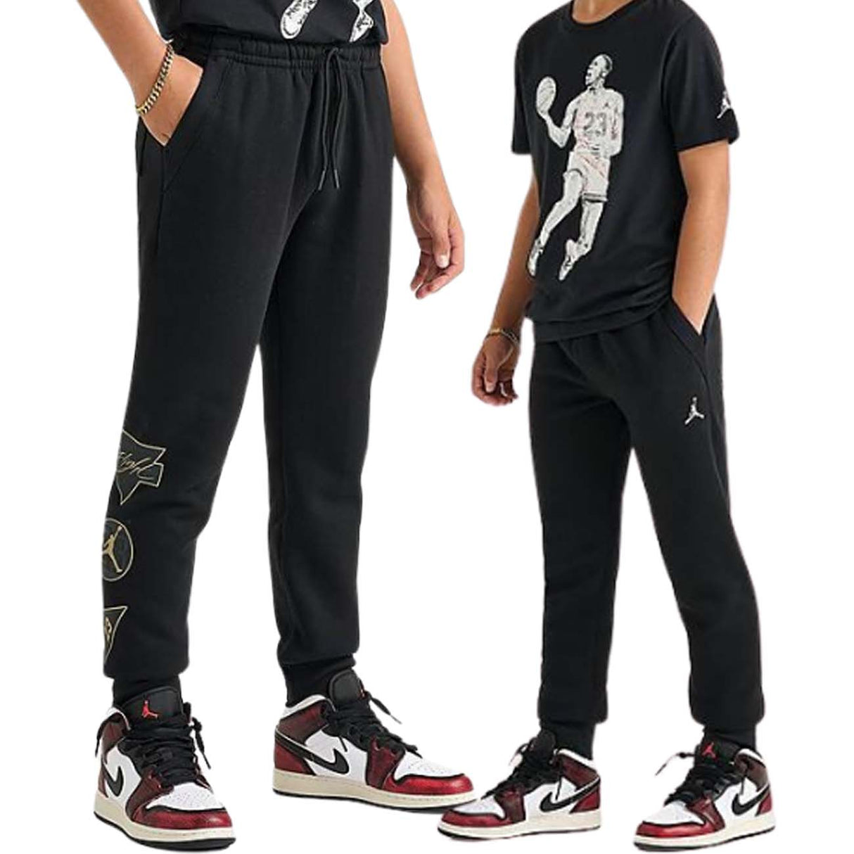 PANTALONE RAGAZZI JORDAN 95D544-023 FELPATO NERO