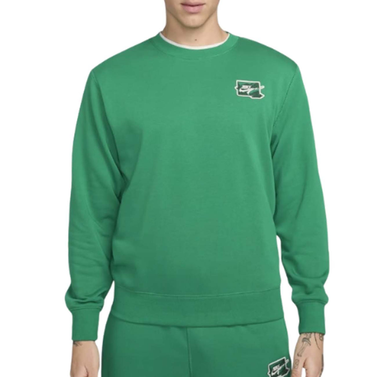 FELPA NIKE FZ0764 365 GIRO COLLO BIANCO COTONE GARZATO