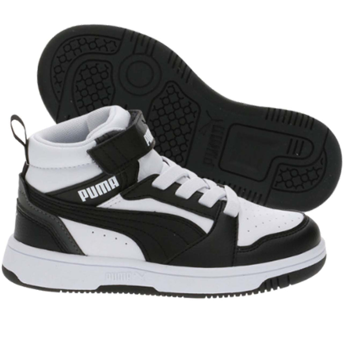 PUMA 393832 01 REBOUND V6 HIGH NECK BLACK BOYS SHOES