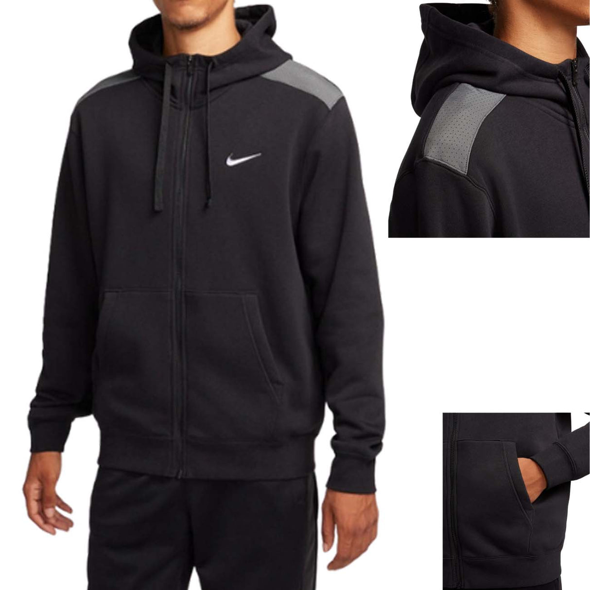Sweat à capuche zippé en polaire de coton Nike FQ8819 010