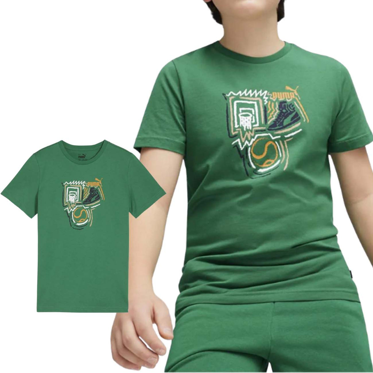 T-SHIRT BAMBINI PUMA 680299 86 GRAPHICS VERDE