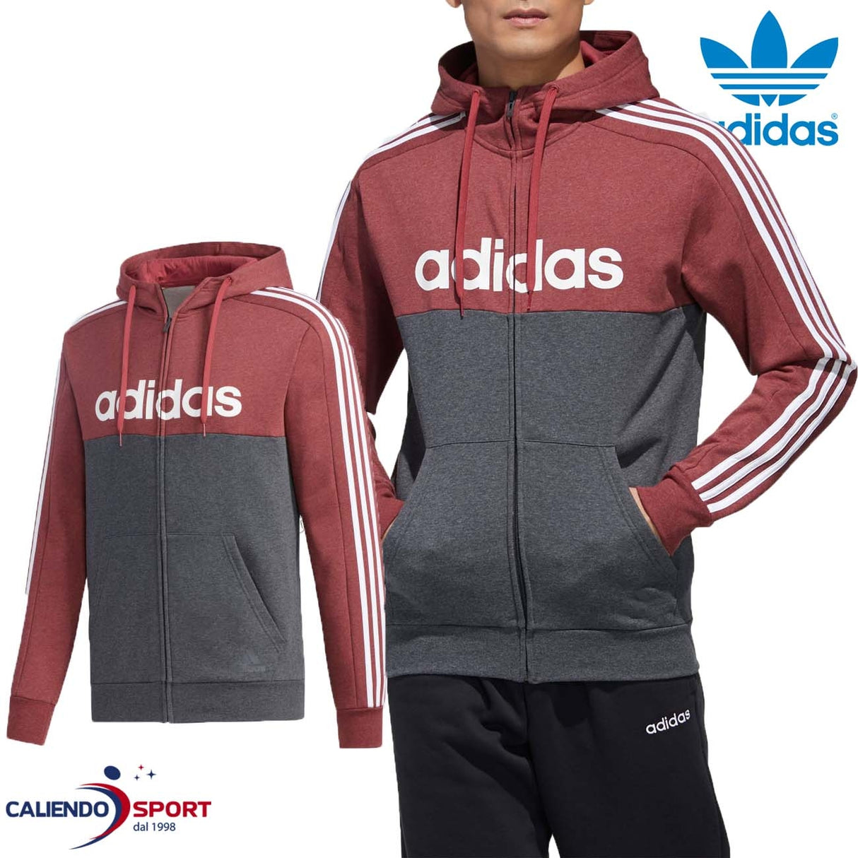 ADIDAS GD5504 ESSENTIAL COLORBLOCK HOODED SWEATSHIRT
