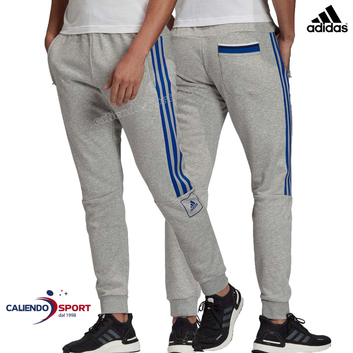 ADIDAS FS4321 3 STRIPES GREY COTTON PANTS