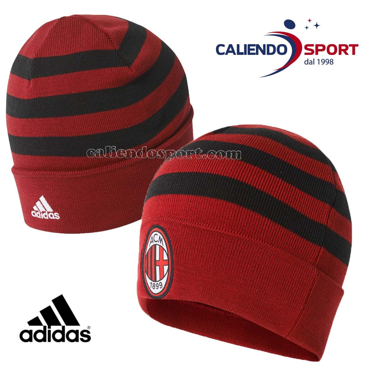 CASQUETTE DE FOOTBALL AC MILAN ADIDAS ROUGE NOIR BR7091 ACM 3S WOOLIE UNISEXE