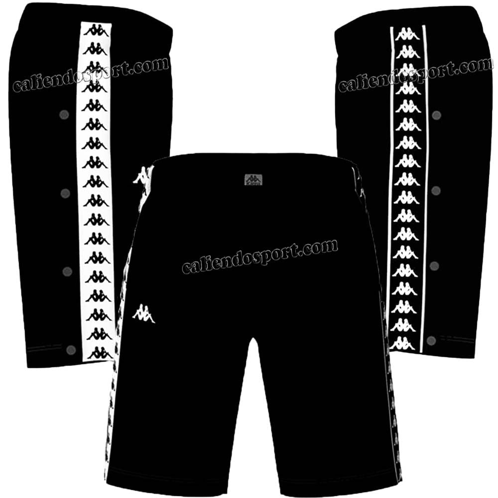 KAPPA BANDA 30300V0 SNAPSWELL SHORTS WITH BUTTONS BLACK YELLOW WHITE