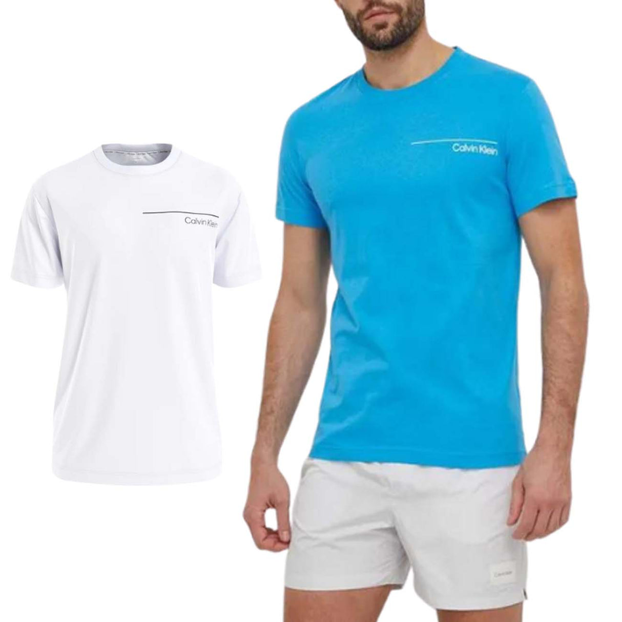 T-SHIRT CALVIN KLEIN KM0KM00964 GIRO COLLO COTONE