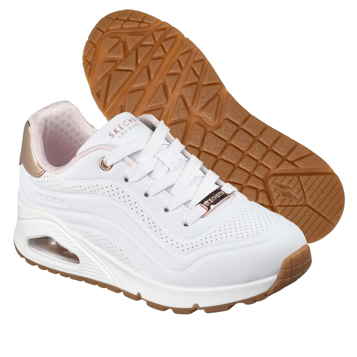 SCARPA DONNA SKECHERS 310286L WHT UNO GEN1 SHIMMER WAVE