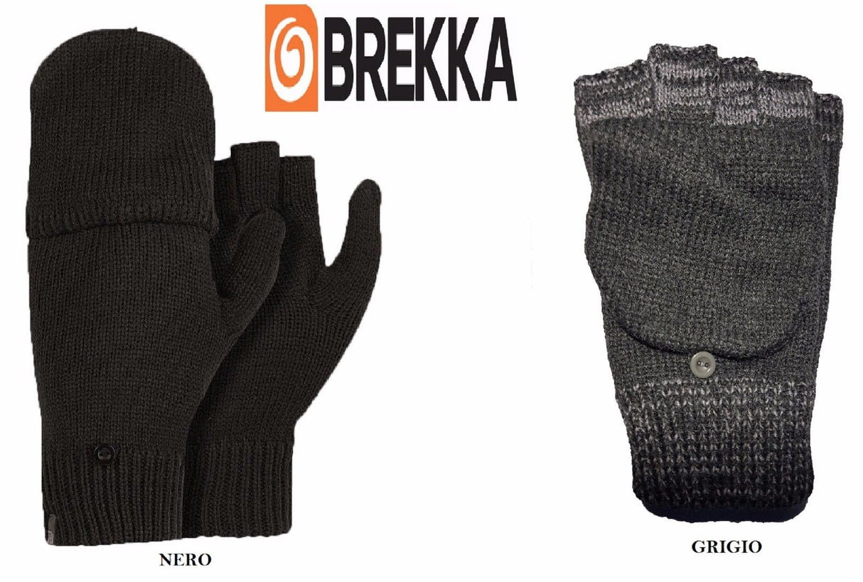 Guanti Brekka APOLLO GLOVES Uomo NERO GRIGIO CASUAL INVERNO SPORT