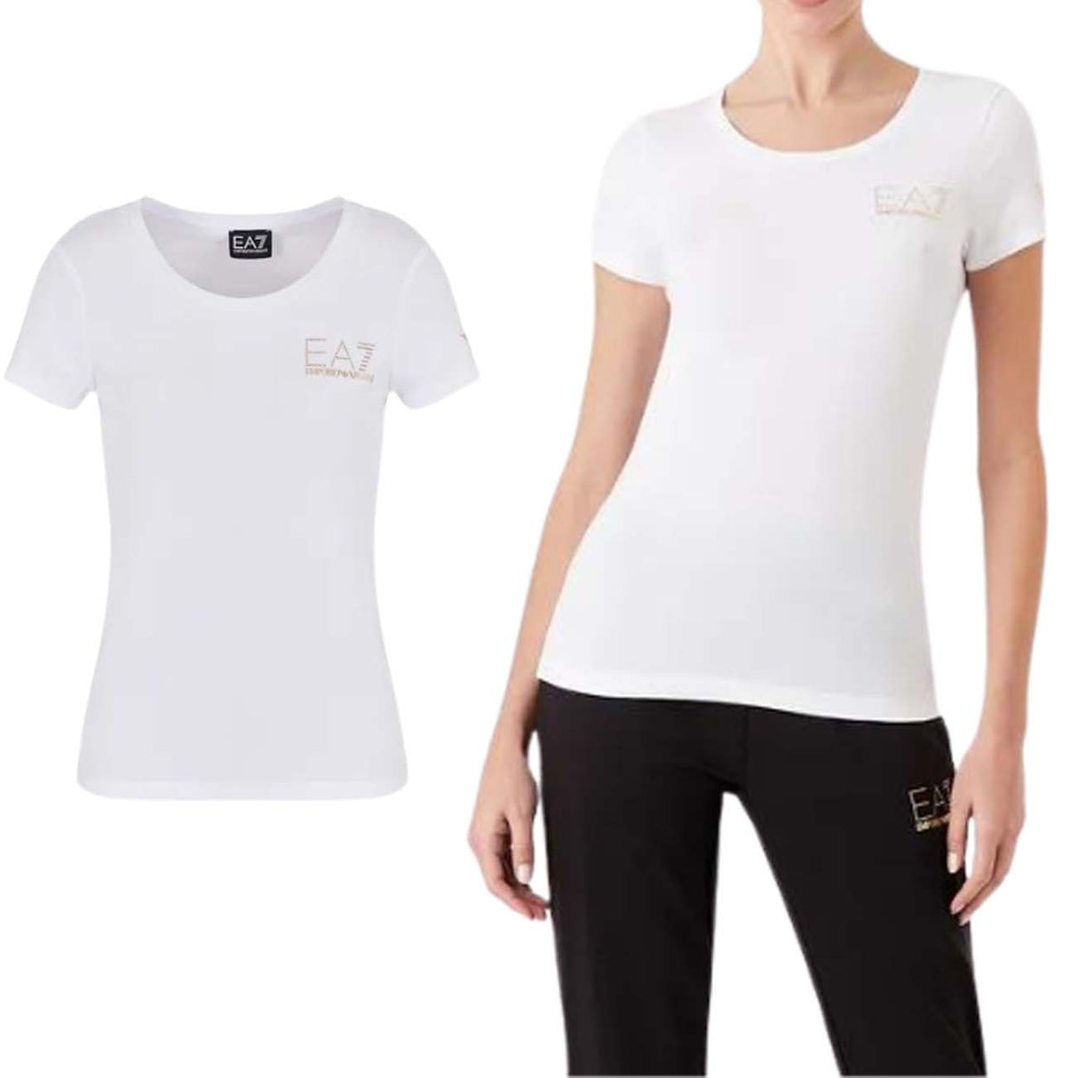 T-SHIRT DONNA ARMANI EA7 8NTT65 TJDQZ 1100 BIANCO