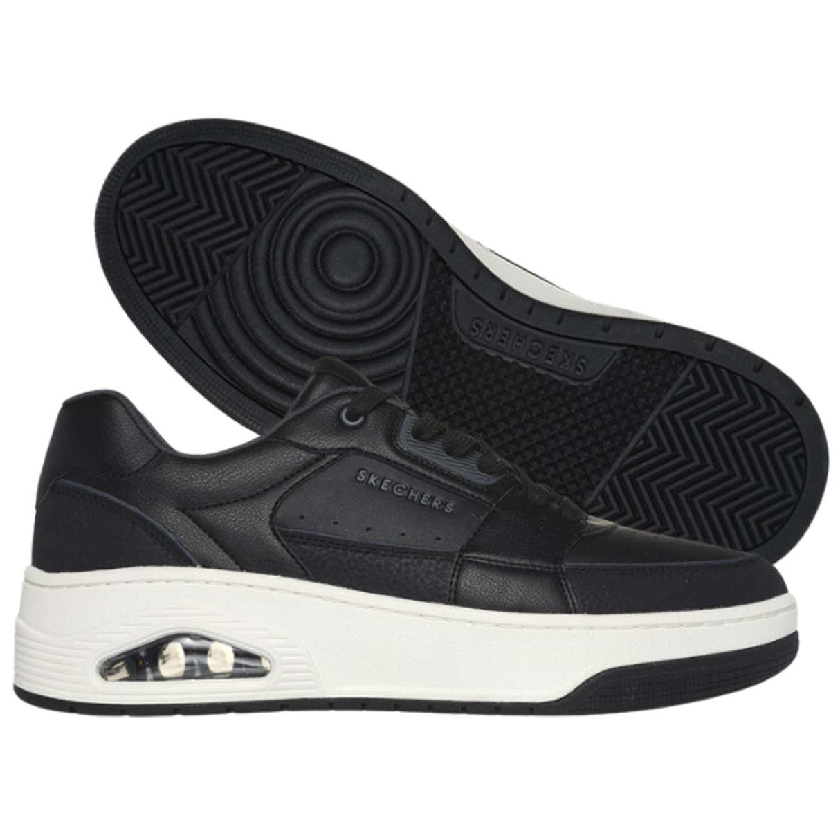 SCARPA SKECHERS 183140 BLK UNO COURT LOW POST NERO