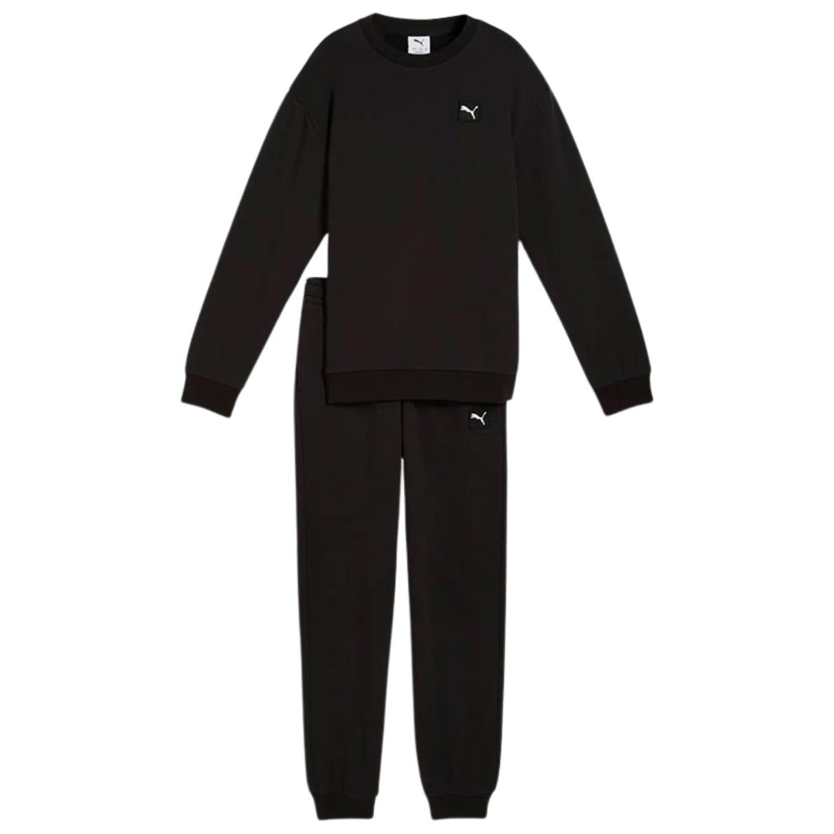 TUTA RAGAZZI PUMA 689723 01 ESSENTIALS COTONE FELPATO NERO