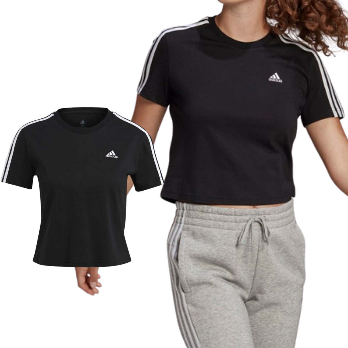T-SHIRT DONNA ADIDAS GL0777 CROPPED COTONE