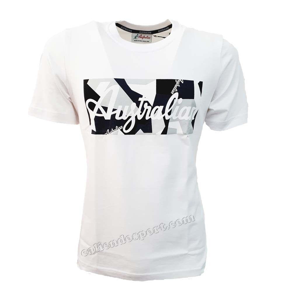 T-SHIRT AUSTARLIAN SWUTS0005 COTONE NERO BIANCO