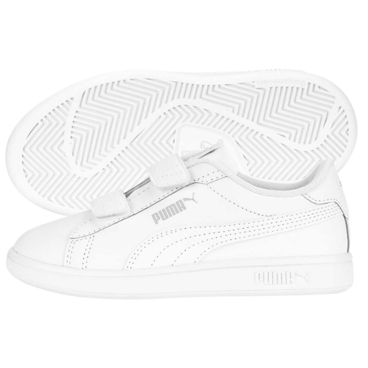 SCARPA BAMBINI PUMA 392033 02 SMASH 3.0 LTHER BIANCO