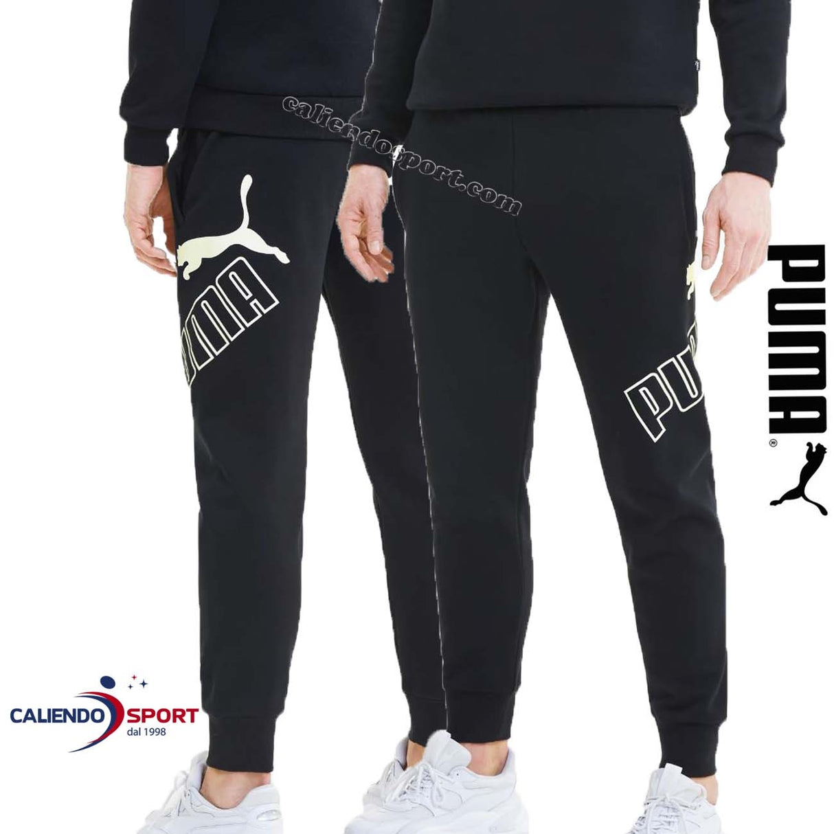 PANTALON EN COTON POLAIRE AVEC GRAND LOGO PUMA 583508 01 NOIR