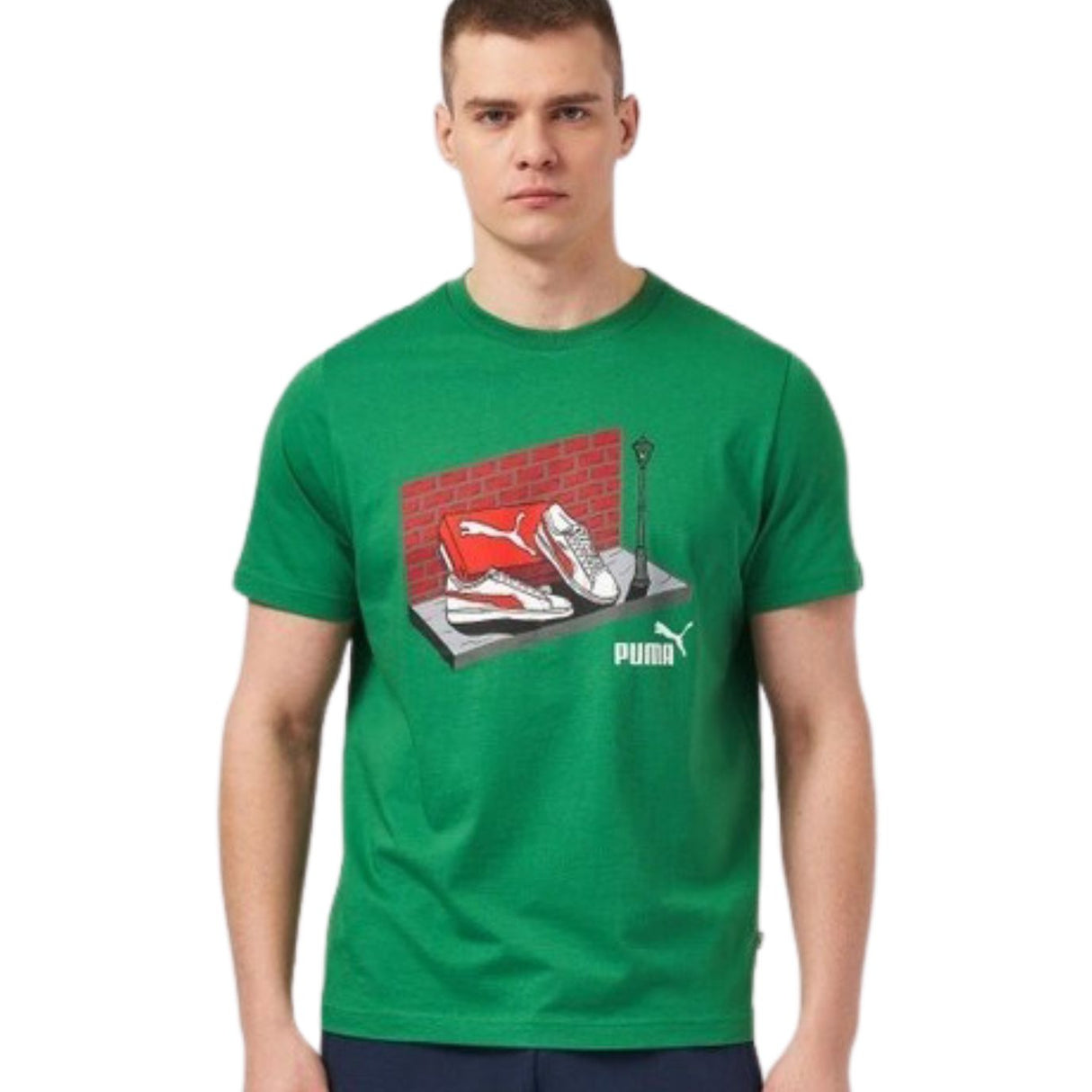 T-SHIRT PUMA 680175 86 GRAFHIC SUMMER VERDE COTONE