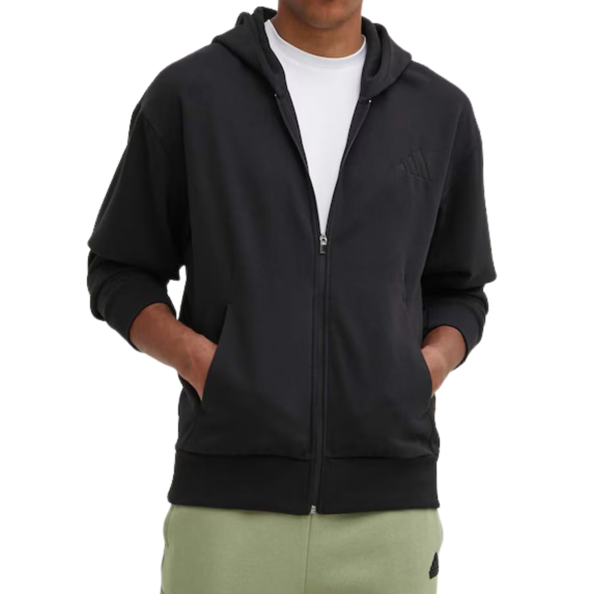 FELPA ADIDAS IX1249 HOODY COTONE NERO FELPATA