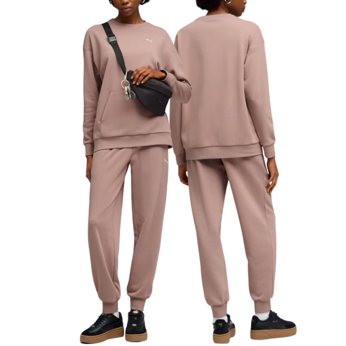 TUTA DONNA PUMA 691900-88 COTONE GARZATO BEIGE