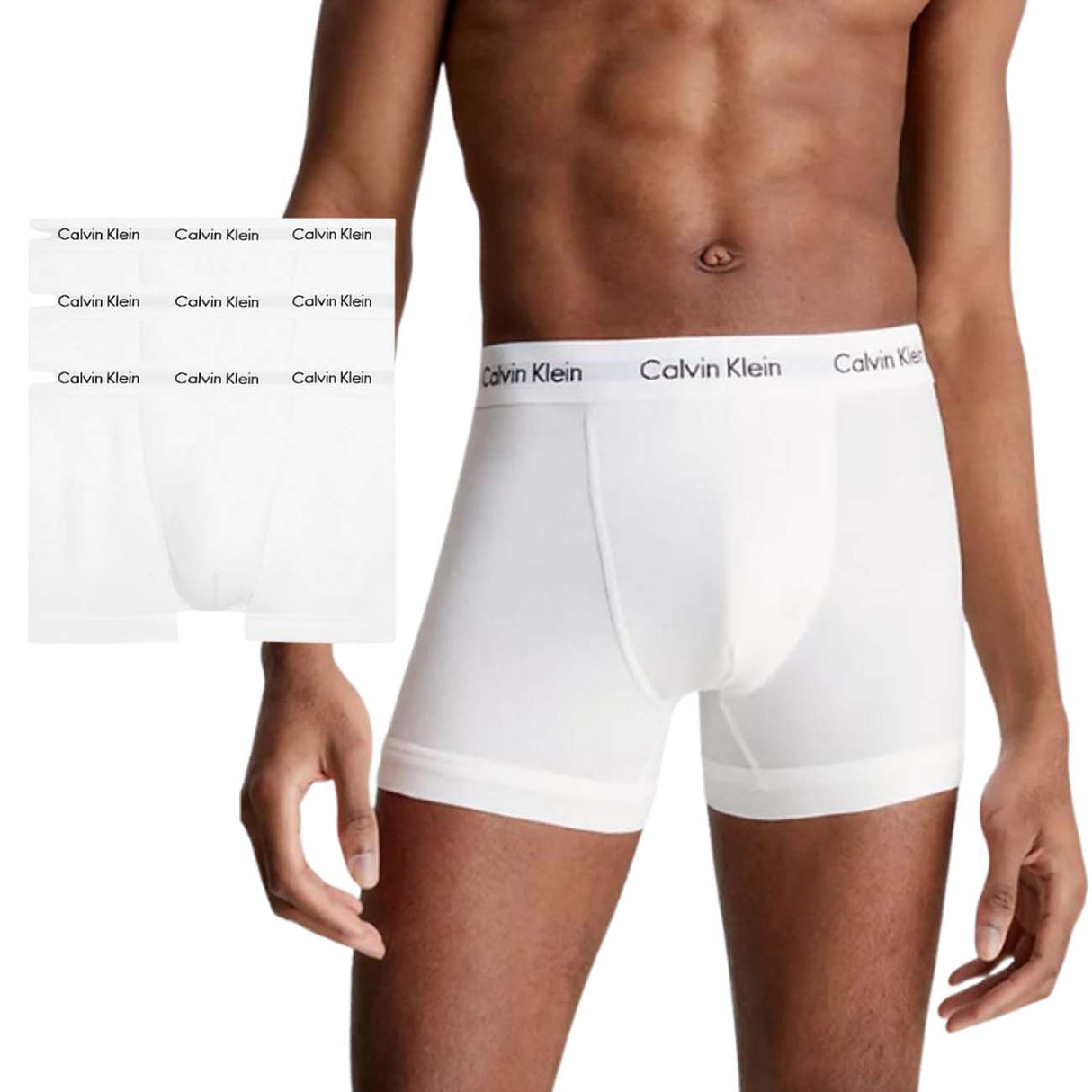 BOXER UOMO CALVIN KLEIN 0000U2662G 100 3 PEZZI BIANCO