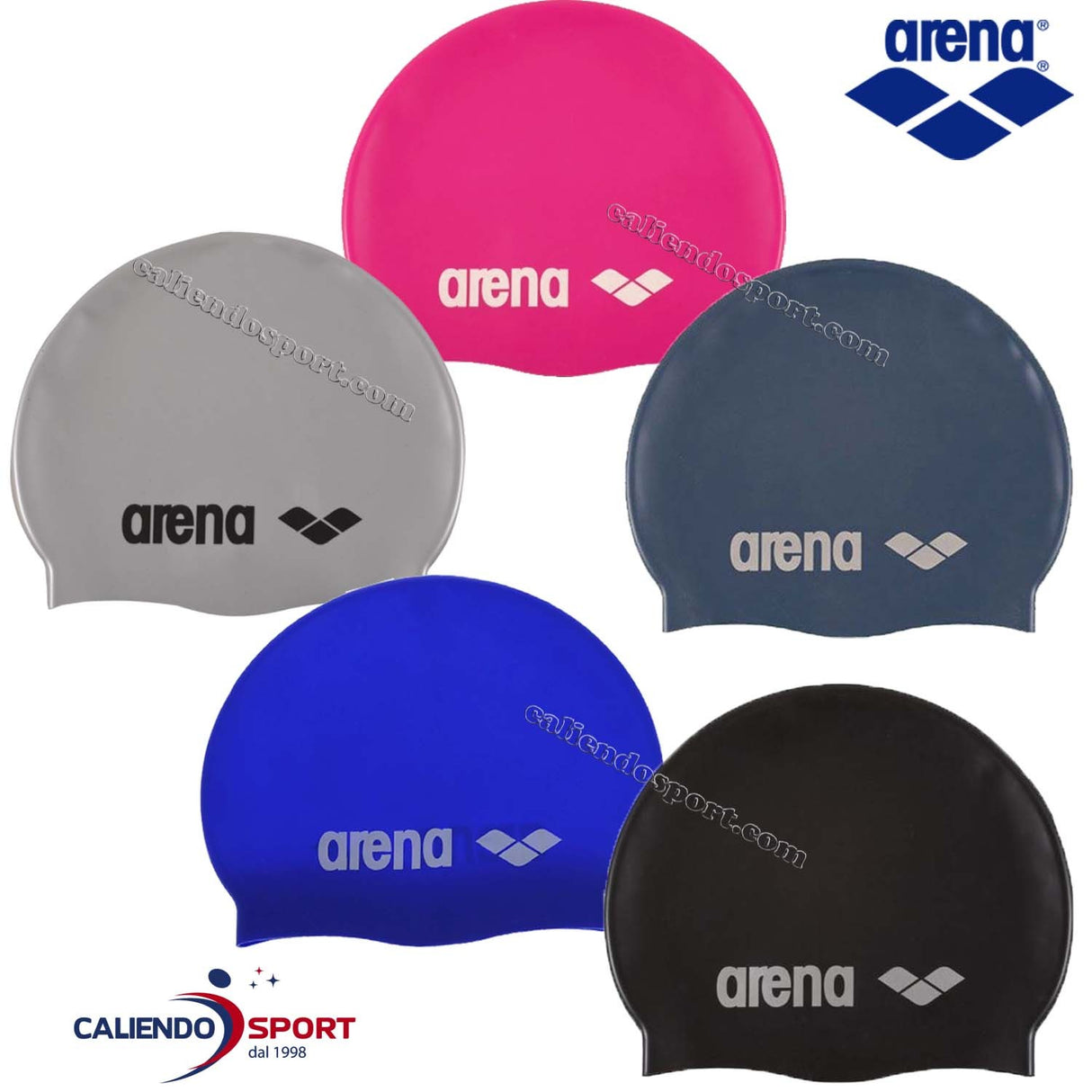 CASQUETTE SILICONE CLASSIQUE ARENA 91662 GRIS BLEU DENIM FUXIA NOIR POOL