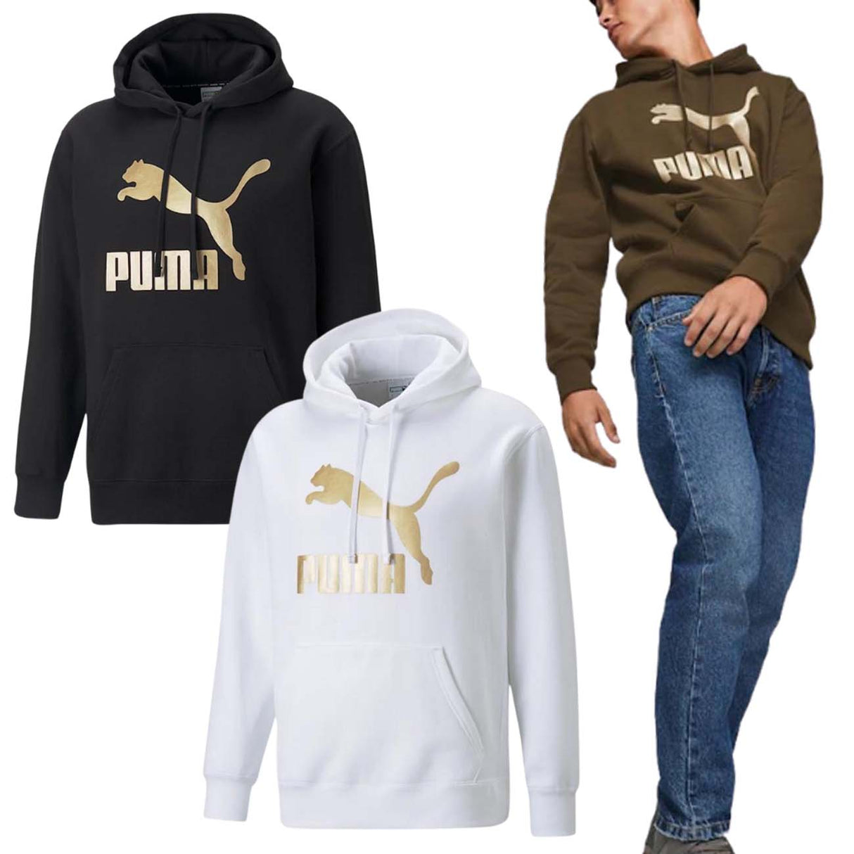 SWEAT-SHIRT EN COTON POLAIRE MÉTALLISÉ PUMA 537035