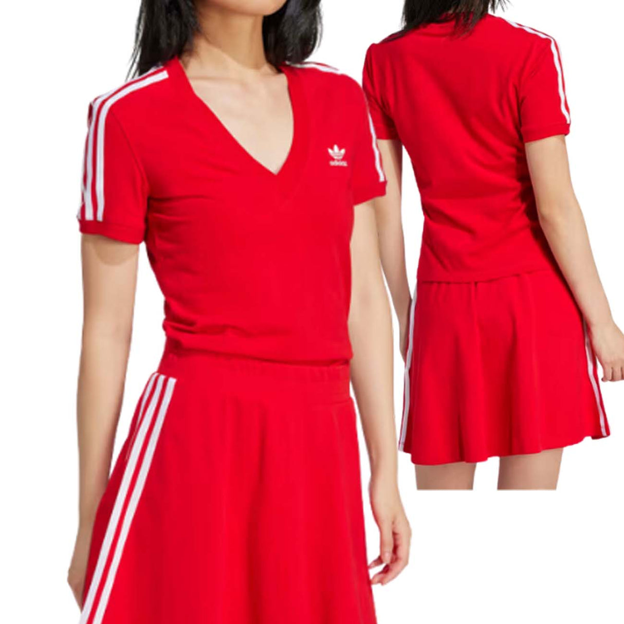 T-SHIRT DONNA ADIDAS IR8116 3-STRIPES V-NECK SLIM
